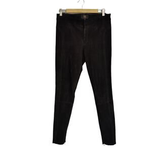 Frye Womens Sz M Black Suede Lamb Leather Skinny Pants Style 21806